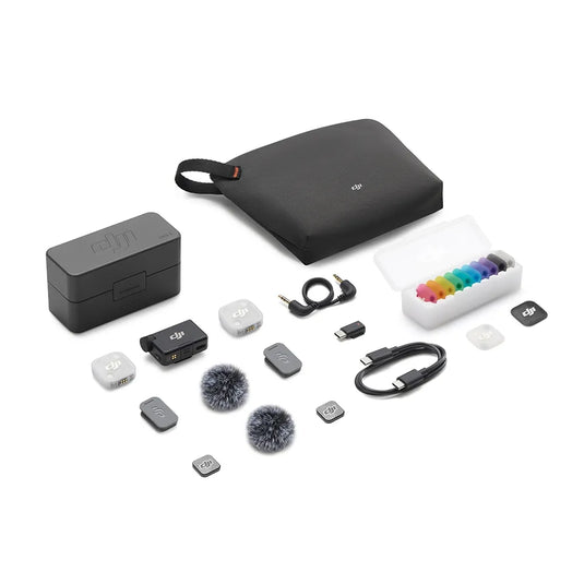 Microfone DJI Mic Mini 2 (2 TX Microfone + 1 RX Receptor + 1 Case de carregamento) BR DJI143