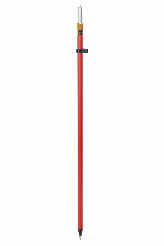 Bastão de Prisma para Topografia Trava de Compressão, Altura 2,60m, Adaptador Duplo, Cor Laranja