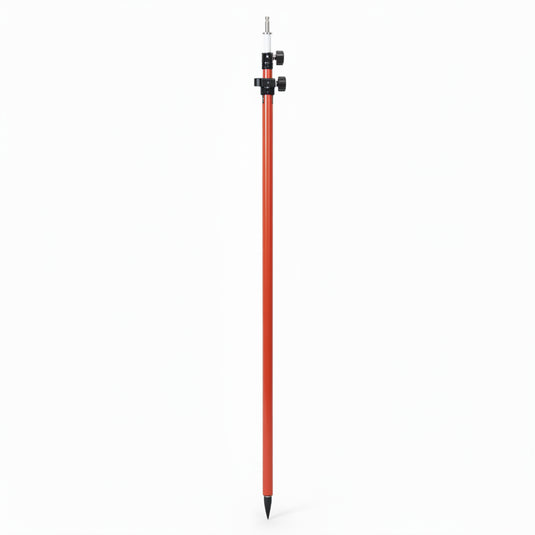 Bastão de Prisma para Topografia Trava de Compressão, Altura 3,60m, Adaptador Duplo, Cor Laranja