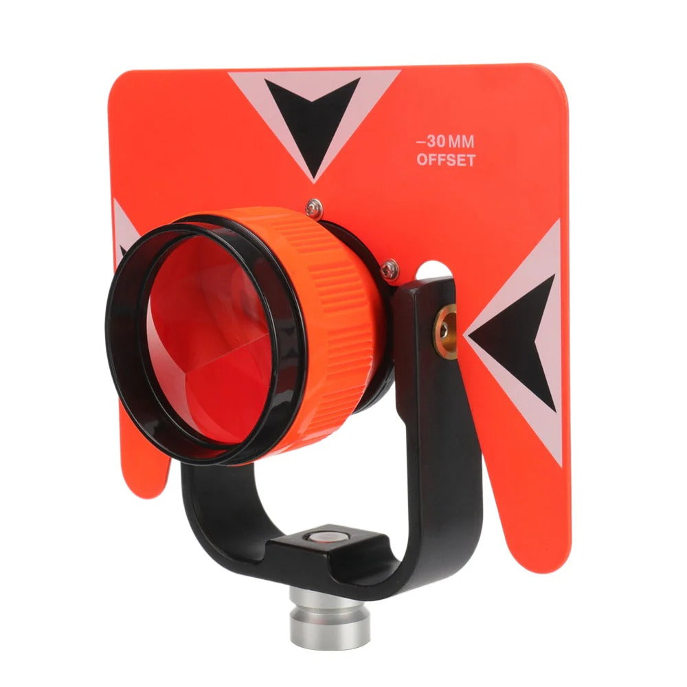 Conjunto de Prisma para Topografia Carcaça Vermelha, Alvo Laranja, Precisão 10", Bolsa Soft