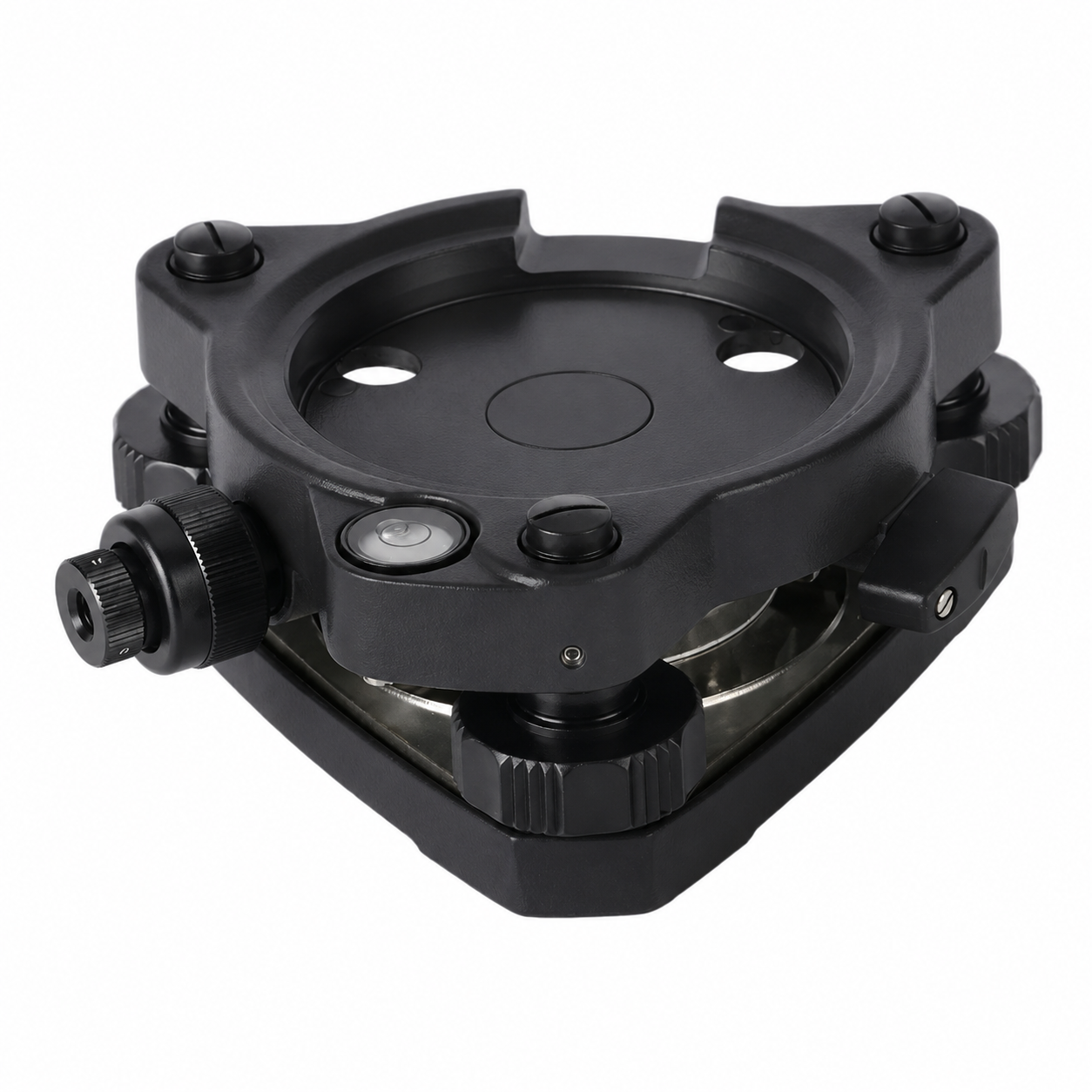 Base Nivelante Para Topografia Com Prumo Óptico, Cor Preta