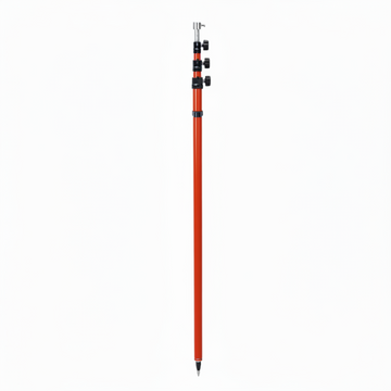 Bastão de Prisma para Topografia Trava de Compressão, Altura 4,60m, Adaptador Duplo, Cor Laranja