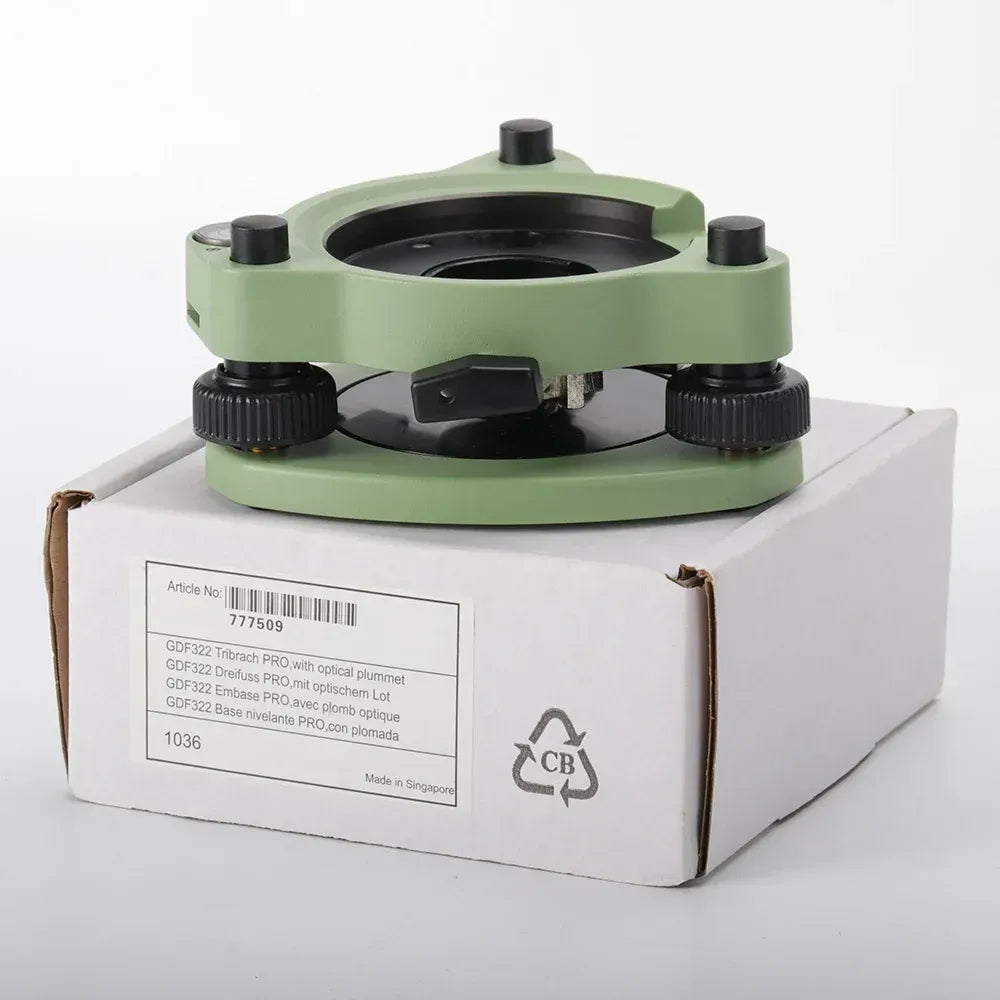 Base nivelante tipo Leica com prumo ótico GDF322, verde